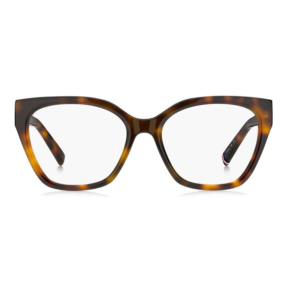 Eyeglasses Frames by Tommy Hilfiger for women in acetate and brown showcases a refined silhouette, detailed with a brown coloured frame finish and a sophisticated full-frame frame design.