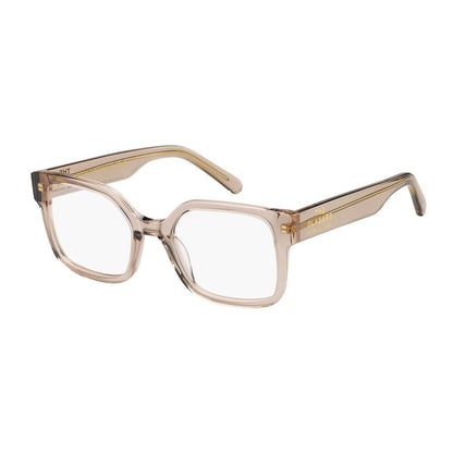 Eyeglasses Frames by Marc Jacobs for women in acetate pink features an refined silhouette, showcasing a sophisticated rose coloured frame and refined full-frame frame design for a refined look.