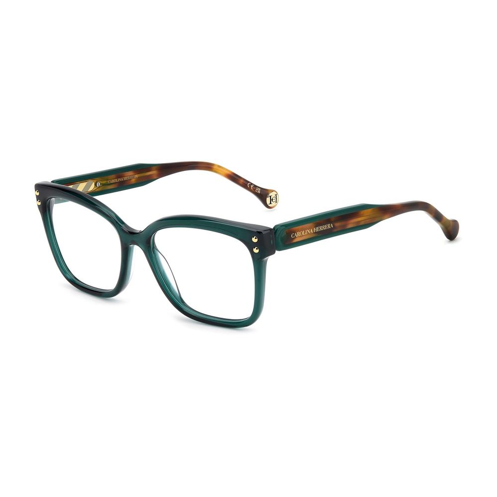 Eyeglasses Frames by Carolina Herrera for women in acetate turquoise features an refined silhouette, showcasing the refined turquoise coloured frame and sophisticated full-frame frame design.