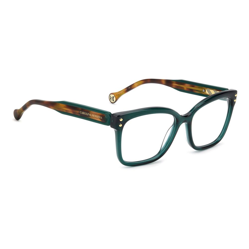 Eyeglasses Frames by Carolina Herrera for women in acetate turquoise showcases a refined full-frame frame design with a refined turquoise coloured frame finish for a refined and sophisticated look.
