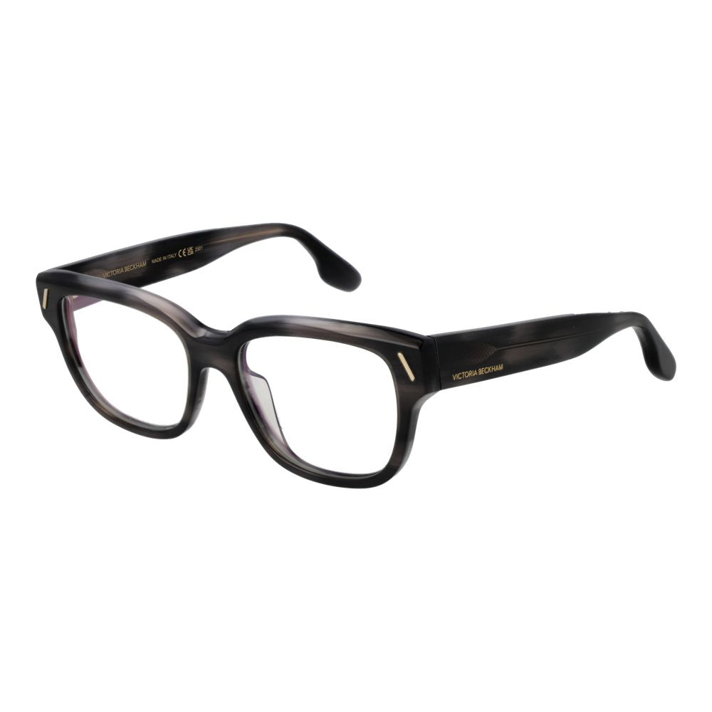 Eyeglasses Frames by Victoria Beckham for women in acetate and gray showcases a refined silhouette, detailed with a gray coloured frame finish and a sophisticated full-frame frame design.
