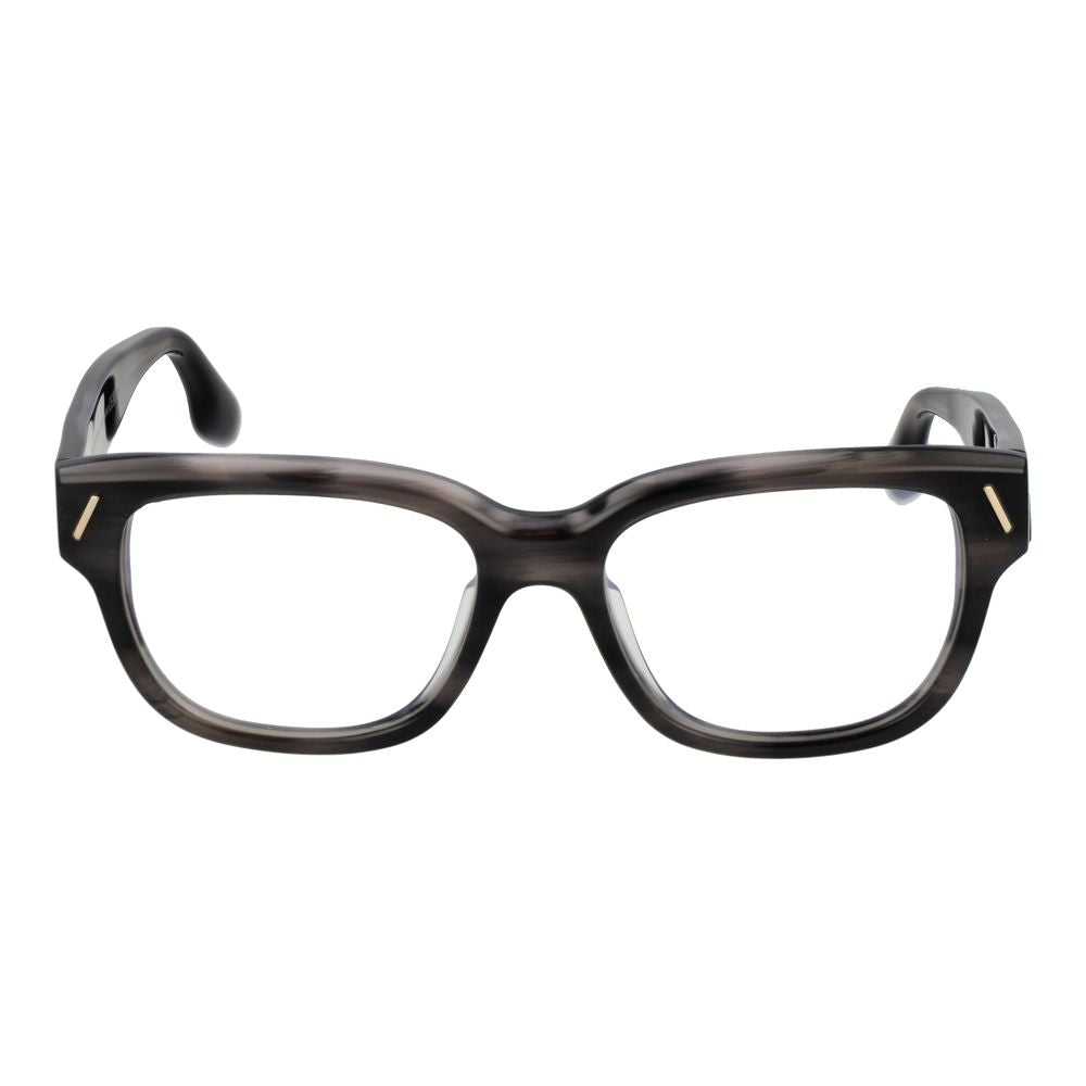 Eyeglasses Frames by Victoria Beckham for women in acetate gray showcases a reflective silhouette, artfully incorporating a sophisticated gray coloured frame with a distinct full-frame frame design.