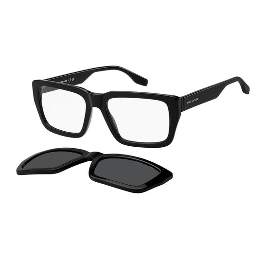 Eyeglasses Frames by Marc Jacobs for men in acetate black features an refined silhouette, showcasing the refined black coloured frame and sophisticated full-frame frame design.