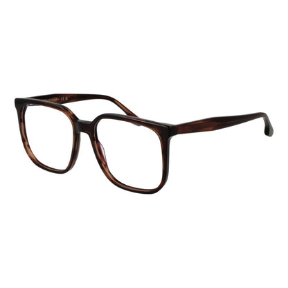 Eyeglasses Frames by Victoria Beckham for women in acetate brown features an refined silhouette, showcasing the refined brown coloured frame and sophisticated full-frame frame design.