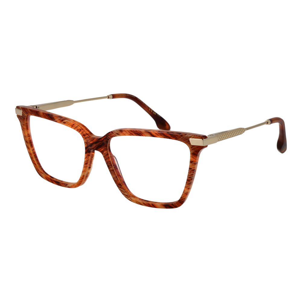 Eyeglasses Frames by Victoria Beckham for women in metal orange showcases a reflective silhouette, artfully incorporating a sophisticated orange coloured frame with a distinct full-frame frame design.