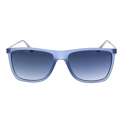 Sunglasses by Replay for men in stainless steel blue showcases a ethereal silhouette, featuring blue coloured frame rectangle full-rim frame design with gradient category-3-dark-tint lens for a ethereal finish.