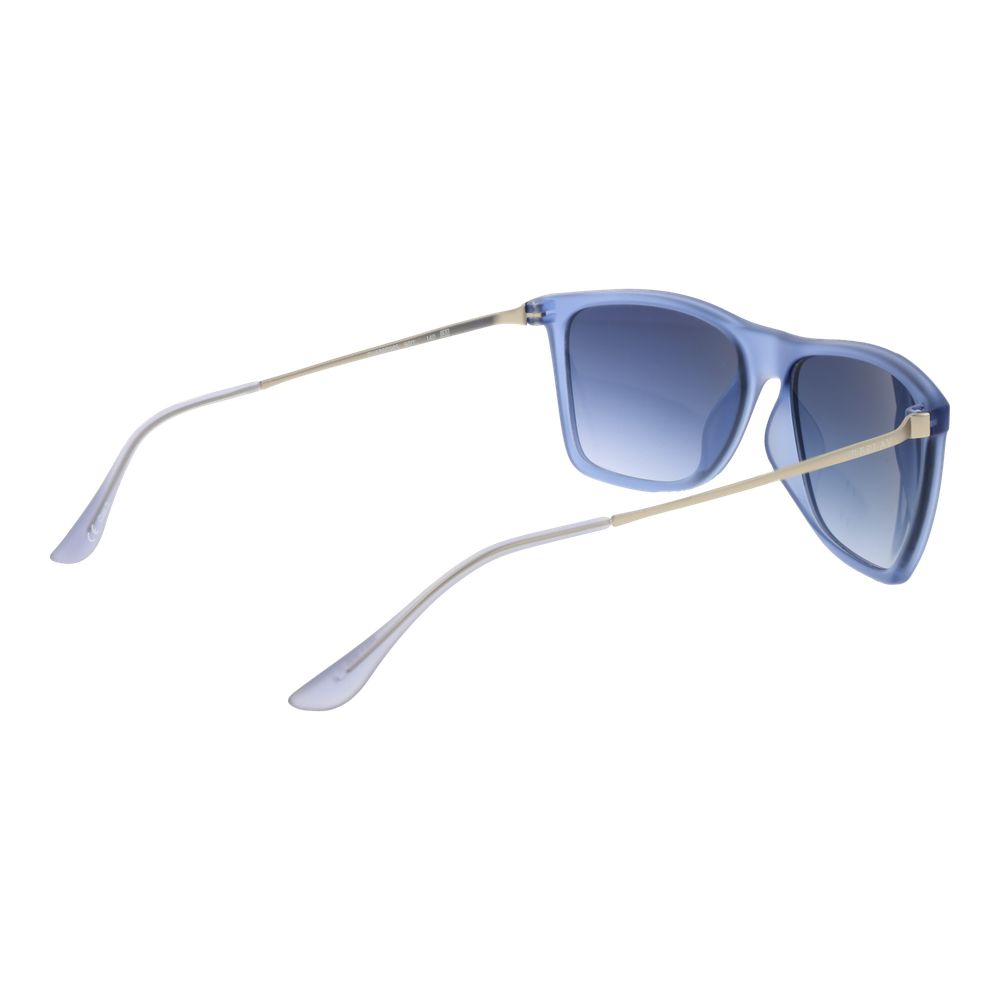 Sunglasses by Replay for men in stainless steel and blue featuring an opulent rectangle full-rim frame design with a sophisticated blue coloured frame finish and high-performance gradient category-3-dark-tint lens.