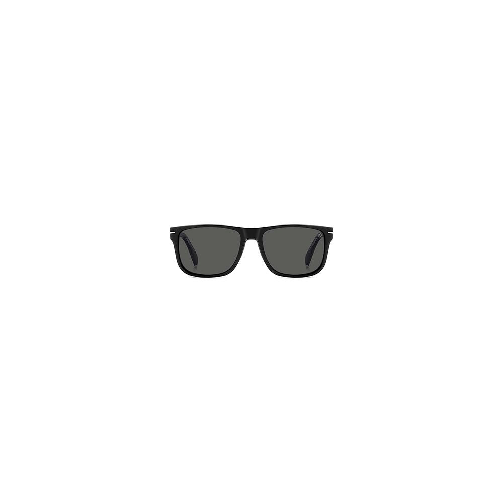 Eyeglasses Frames by David Beckham for men in acetate black features an refined silhouette, showcasing a sophisticated black coloured frame and refined full-frame frame design for a refined look.