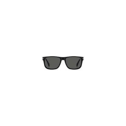 Eyeglasses Frames by David Beckham for men in acetate black features an refined silhouette, showcasing a sophisticated black coloured frame and refined full-frame frame design for a refined look.