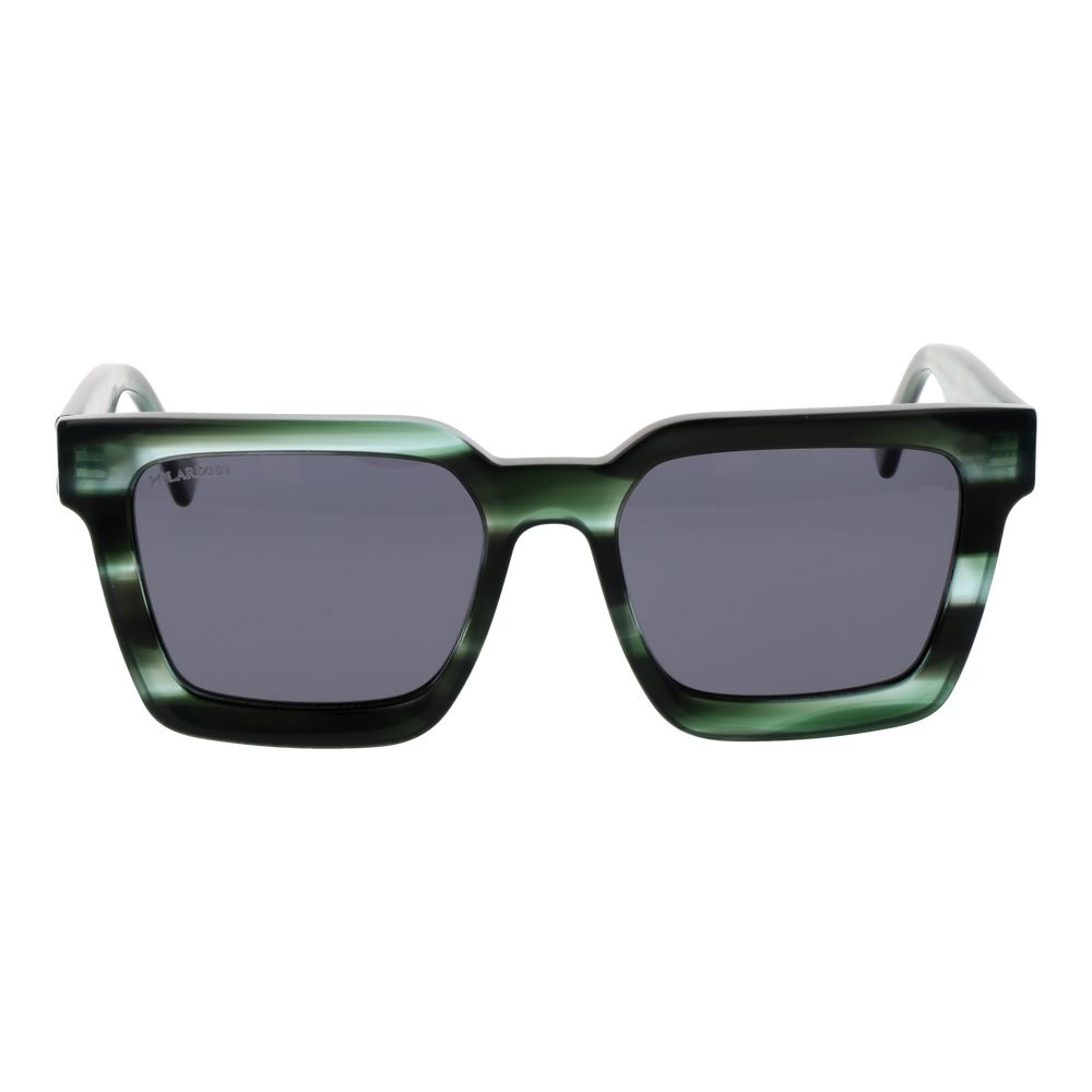Sunglasses by Replay for unisex in acetate multicolor showcases a ethereal silhouette, featuring green coloured frame full-rim square frame design with non-polarized category-3-dark-tint lens for a ethereal finish.