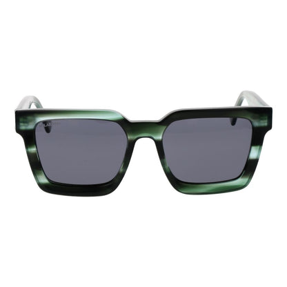 Sunglasses by Replay for unisex in acetate multicolor showcases a ethereal silhouette, featuring green coloured frame full-rim square frame design with non-polarized category-3-dark-tint lens for a ethereal finish.