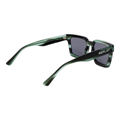 Sunglasses by Replay for unisex in acetate and multicolor presents a sumptuous silhouette, featuring green coloured frame and full-rim square frame design with non-polarized category-3-dark-tint lens for a sumptuous look.