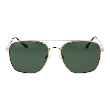 Sunglasses by Replay for men in metal and gold presents a sumptuous silhouette, featuring gold coloured frame and aviator full-rim frame design with non-polarized category-3-dark-tint lens for a sumptuous look.