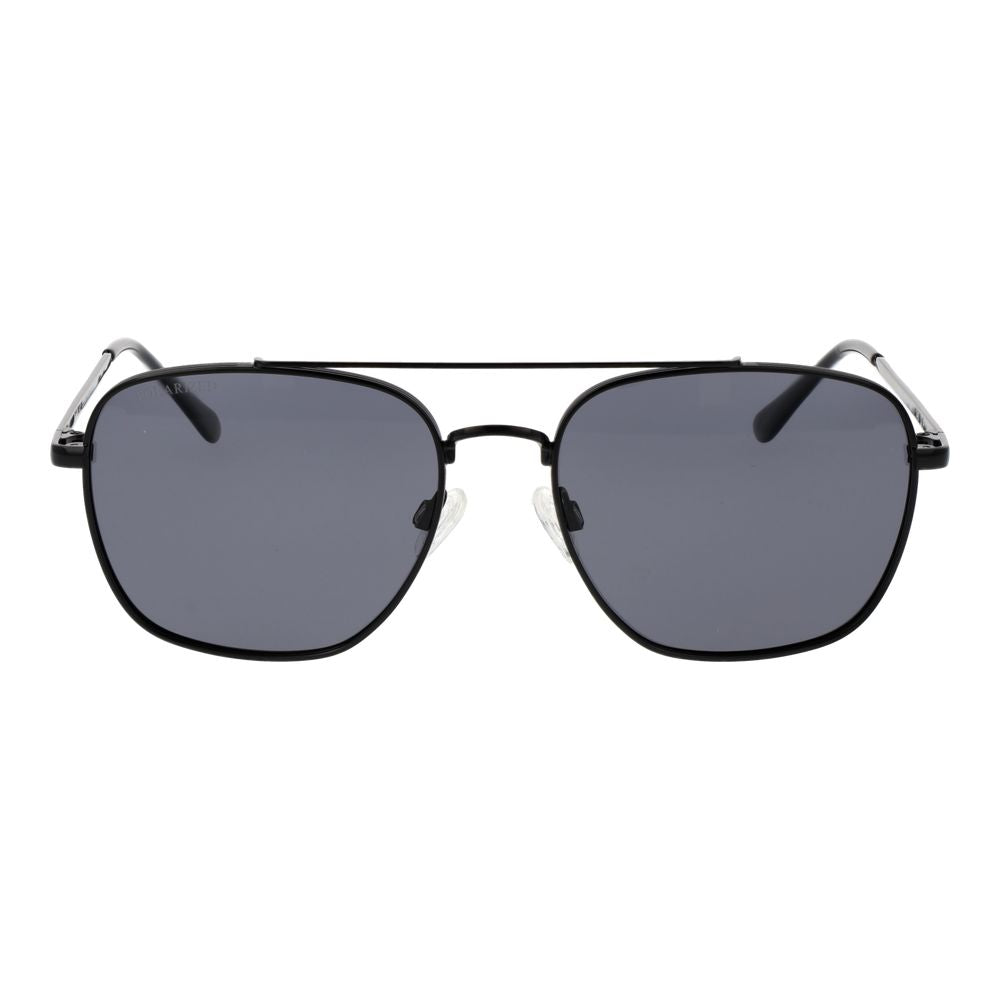 Sunglasses by Replay for men in black features an lustrous aviator full-rim frame design with black coloured frame detailing and non-polarized category-3-dark-tint lens for a lustrous aesthetic.