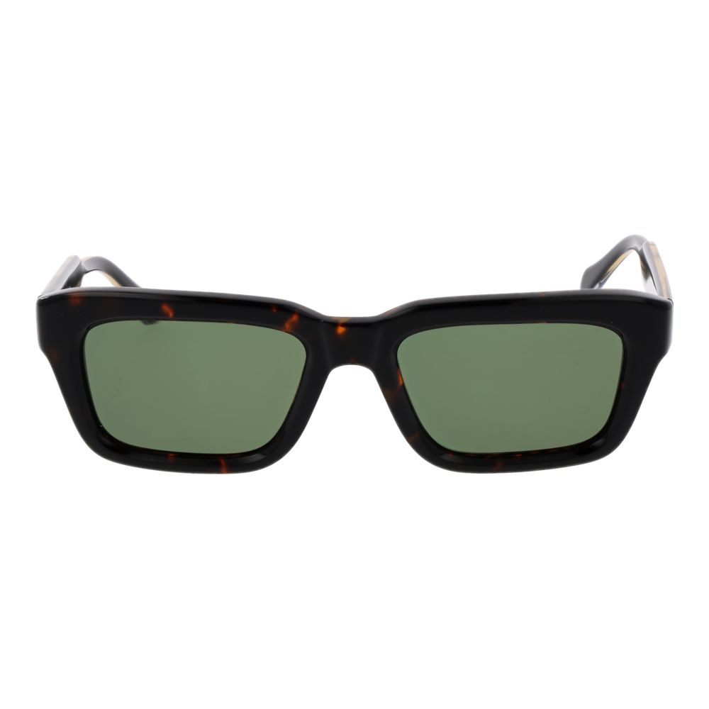 Sunglasses by Replay for men in acetate black features an lustrous rectangle full-rim frame design with black coloured frame detailing and non-polarized category-3-dark-tint lens for a lustrous aesthetic.