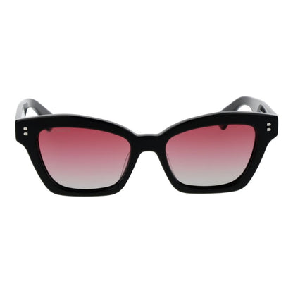Sunglasses by Replay for women in acetate black features an ethereal full-rim cat-eye frame design with black coloured frame frames and polarized gradient category-2-medium-tint lens for a ethereal finish.