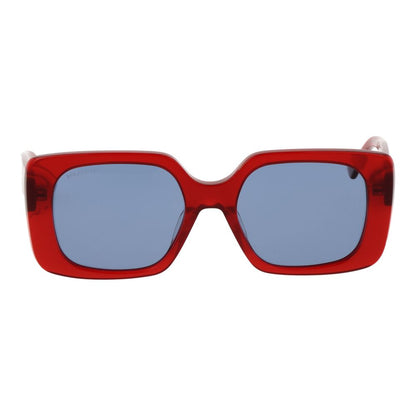 Sunglasses by Replay for women in acetate multicolor showcases a ethereal silhouette, featuring red coloured frame full-rim square frame design with polarized category-2-medium-tint lens for a ethereal finish.