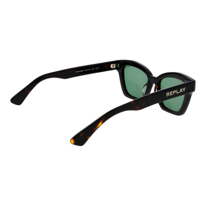 This Sunglasses by Replay for women in acetate black presents a sumptuous silhouette, showcasing a sumptuous full-rim cat-eye frame design in black coloured frame and high-performance polarized category-3-dark-tint lens.