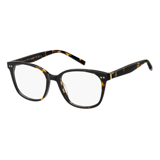 Eyeglasses Frames by Tommy Hilfiger for women in acetate brown features an refined silhouette, showcasing the refined brown coloured frame and sophisticated full-frame frame design.