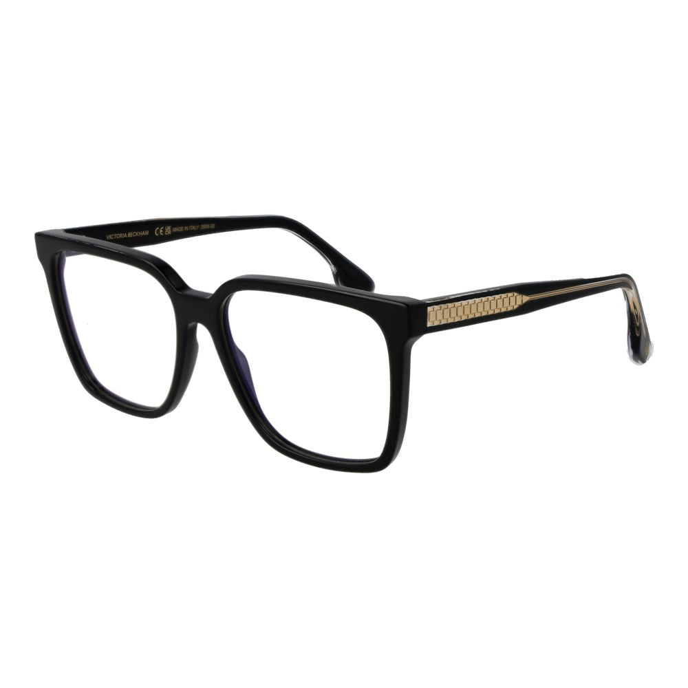 Eyeglasses Frames by Victoria Beckham for women in acetate black features a refined silhouette, showcasing a refined black coloured frame and full-frame frame design for a sophisticated, premium look.