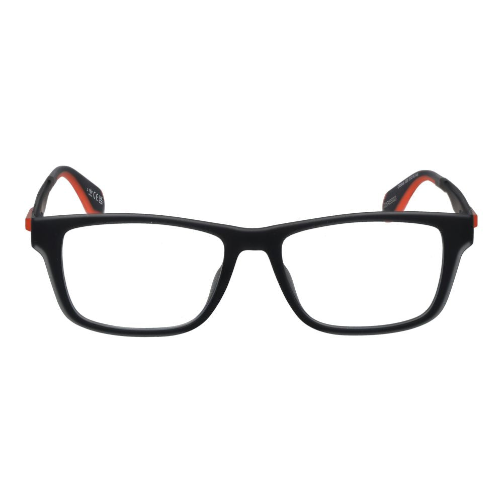 Eyeglasses Frames by Adidas for men in plastic black showcases a reflective silhouette, artfully incorporating a sophisticated black coloured frame with a distinct full-frame frame design.