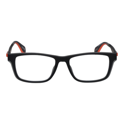 Eyeglasses Frames by Adidas for men in plastic black showcases a reflective silhouette, artfully incorporating a sophisticated black coloured frame with a distinct full-frame frame design.