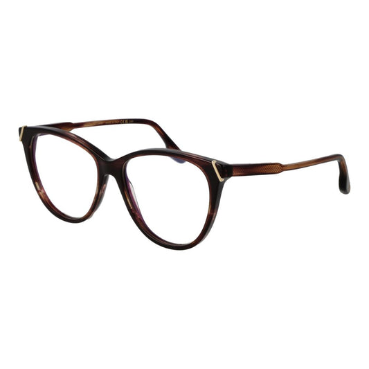 Eyeglasses Frames by Victoria Beckham for women in acetate and brown showcases an refined full-frame frame design featuring a sophisticated brown coloured frame for an refined and refined aesthetic.