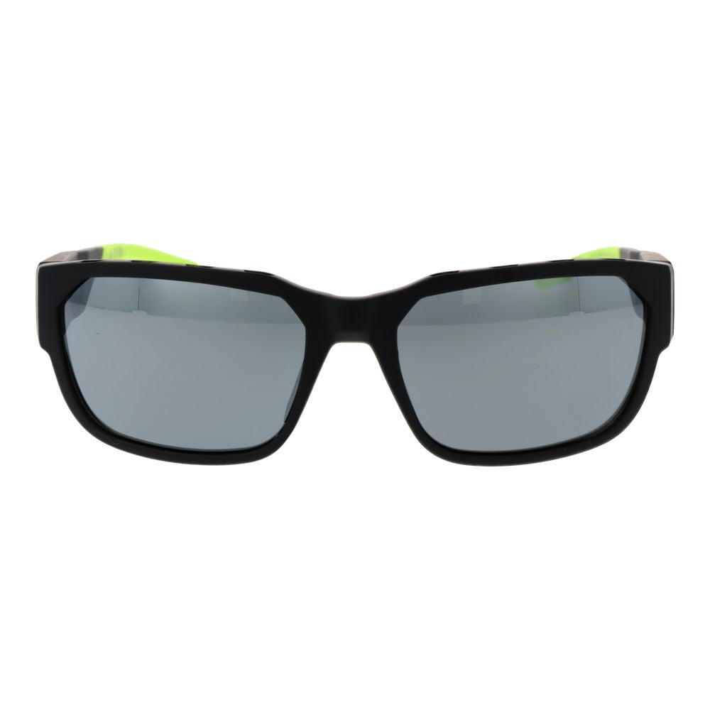 Sunglasses by Adidas for men in plastic and black presents a sumptuous silhouette, featuring black coloured frame and rectangle full-rim frame design with mirrored category-3-dark-tint lens for a sumptuous look.