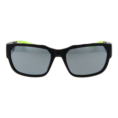 Sunglasses by Adidas for men in plastic and black presents a sumptuous silhouette, featuring black coloured frame and rectangle full-rim frame design with mirrored category-3-dark-tint lens for a sumptuous look.
