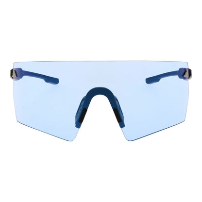 This Sunglasses by Adidas for unisex in plastic black presents a sumptuous silhouette, showcasing a sumptuous rimless mono-lens frame design in black coloured frame and high-performance photochromatic lens.