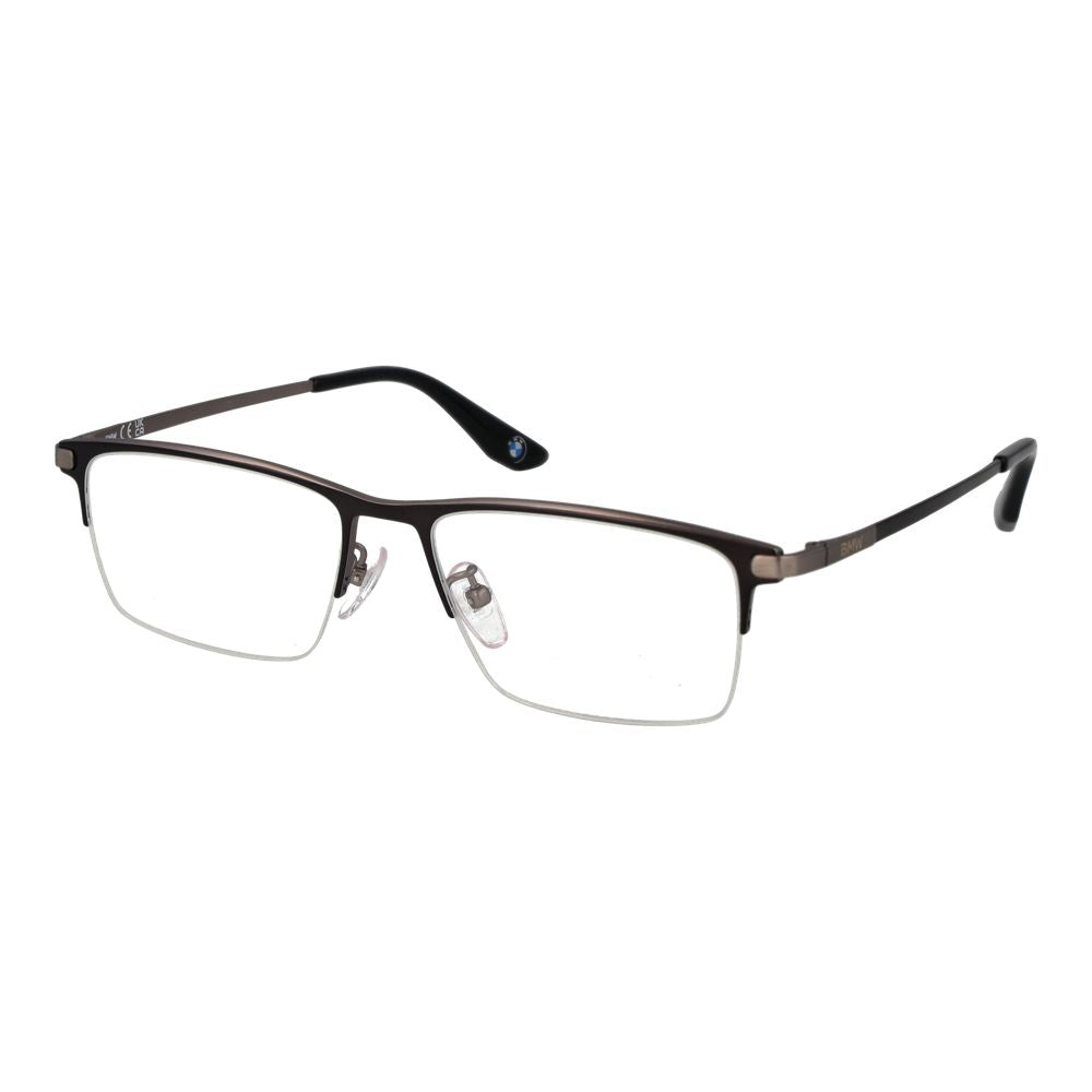 Eyeglasses Frames by BMW for men in metal and black showcases a refined silhouette, detailed with a black coloured frame finish and a sophisticated half-frame frame design.
