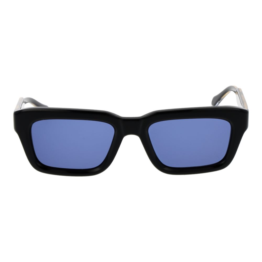 Sunglasses by Replay for men in acetate and black featuring an opulent rectangle full-rim frame design with a sophisticated black coloured frame finish and high-performance non-polarized category-3-dark-tint lens.