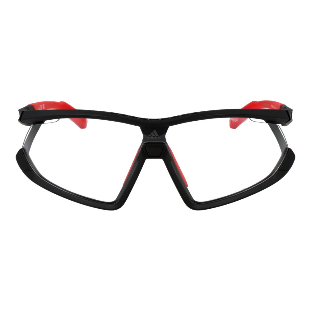 Sunglasses by Adidas for unisex in black features an lustrous half-rim sport frame design with black coloured frame detailing and mirrored category-3-dark-tint lens for a lustrous aesthetic.
