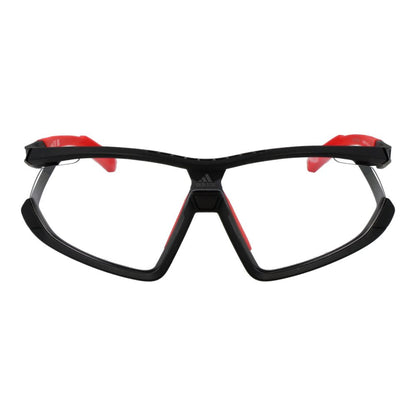 Sunglasses by Adidas for unisex in black features an lustrous half-rim sport frame design with black coloured frame detailing and mirrored category-3-dark-tint lens for a lustrous aesthetic.