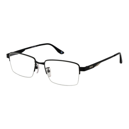 Eyeglasses Frames by BMW for men in metal and black showcases a refined silhouette, detailed with a black coloured frame finish and a sophisticated half-frame frame design.