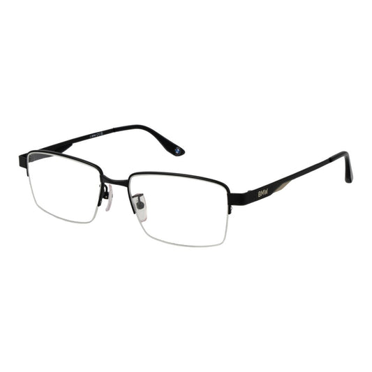 Eyeglasses Frames by BMW for men in metal and black showcases a refined silhouette, detailed with a black coloured frame finish and a sophisticated half-frame frame design.