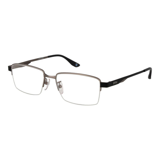 Eyeglasses Frames by BMW for men in metal and gray showcases a refined silhouette, detailed with a gunmetal coloured frame finish and a sophisticated half-frame frame design.