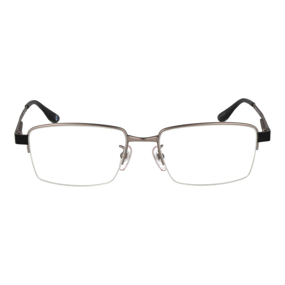 Eyeglasses Frames by BMW for men in metal gray features a refined silhouette, showcasing a refined gunmetal coloured frame and half-frame frame design for a sophisticated, premium look.