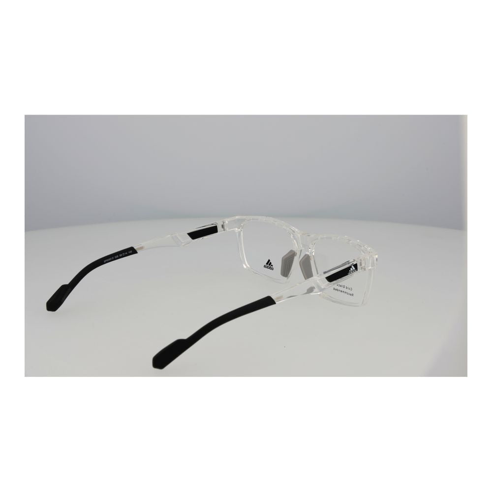 Eyeglasses Frames by Adidas for men in plastic transparent features a refined silhouette, showcasing a refined transparent coloured frame and full-frame frame design for a sophisticated, premium look.