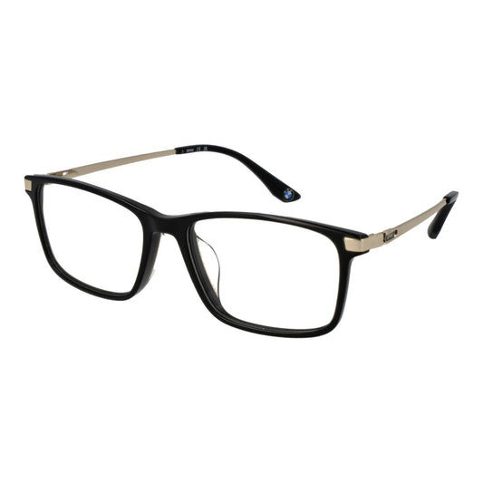 Eyeglasses Frames by BMW for men in plastic black features an refined silhouette, showcasing the refined black coloured frame and sophisticated full-frame frame design.