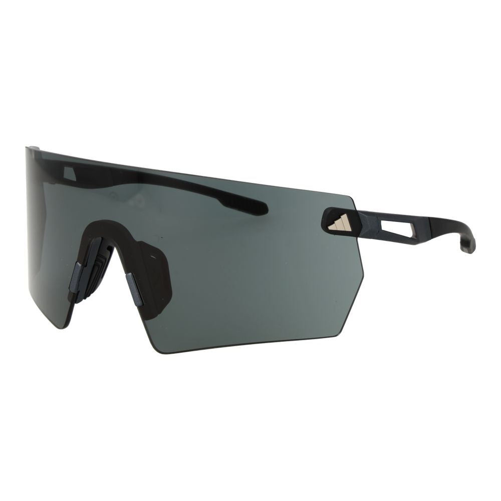 Sunglasses by Adidas for unisex in plastic black features a sumptuous silhouette, showcasing a sumptuous rimless mono-lens frame design in black coloured frame with high-performance non-polarized category-3-dark-tint lens.