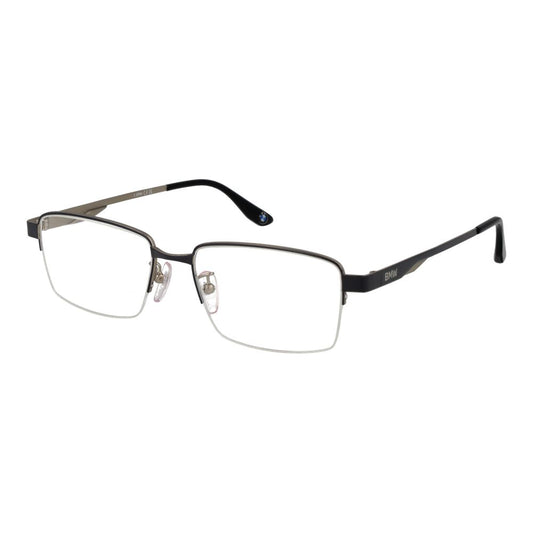 Eyeglasses Frames by BMW for men in metal black features a refined silhouette, showcasing a refined black coloured frame and half-frame frame design for a sophisticated, premium look.