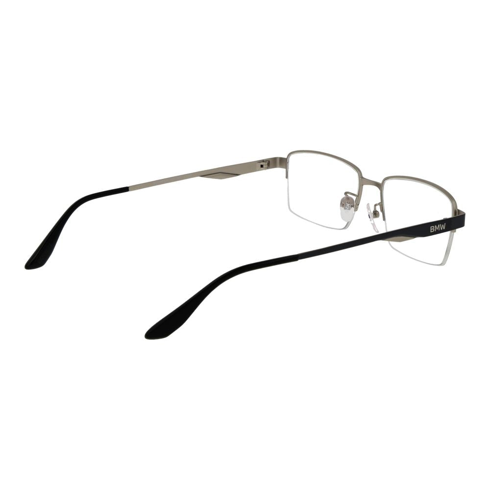 Eyeglasses Frames by BMW for men in metal and black showcases a refined silhouette, detailed with a black coloured frame finish and a sophisticated half-frame frame design.