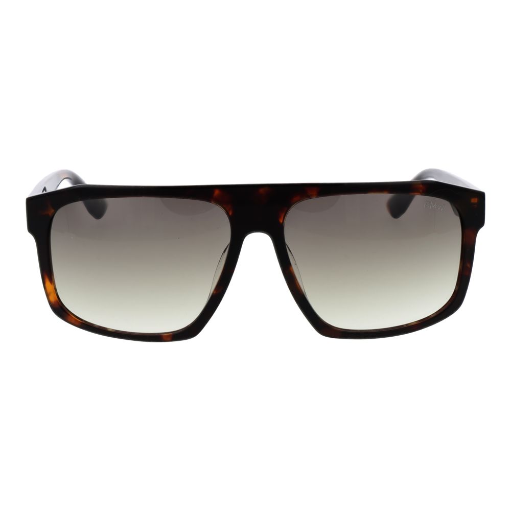 Sunglasses by BMW for men in plastic brown features a sumptuous silhouette, showcasing a sumptuous full-rim square frame design in brown coloured frame with high-performance gradient category-2-medium-tint lens.