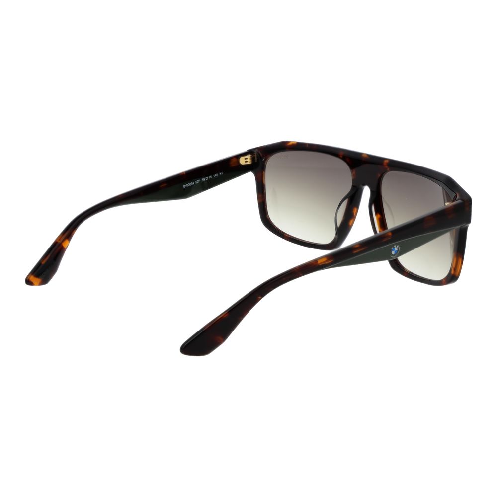 Sunglasses by BMW for men in plastic and brown featuring an opulent full-rim square frame design with a sophisticated brown coloured frame finish and high-performance gradient category-2-medium-tint lens.