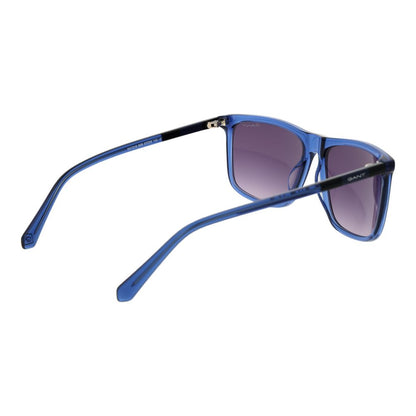 Sunglasses by Gant for men in plastic blue features an lustrous rectangle full-rim frame design with blue coloured frame detailing and gradient category-3-dark-tint lens for a lustrous aesthetic.