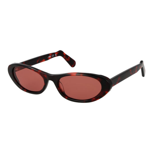 Sunglasses by GCDS for unisex in plastic and black featuring an opulent full-rim oval frame design with a sophisticated black coloured frame finish and high-performance non-polarized category-2-medium-tint lens.