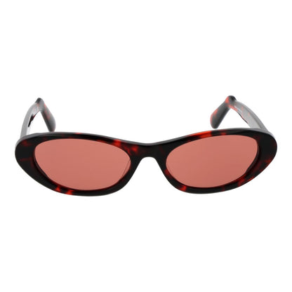 This Sunglasses by GCDS for unisex in plastic black presents a sumptuous silhouette, showcasing a sumptuous full-rim oval frame design in black coloured frame and high-performance non-polarized category-2-medium-tint lens.