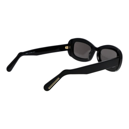 Sunglasses by GCDS for unisex in black features a sumptuous silhouette, showcasing a sumptuous rectangle full-rim frame design in black coloured frame with high-performance non-polarized category-3-dark-tint lens.