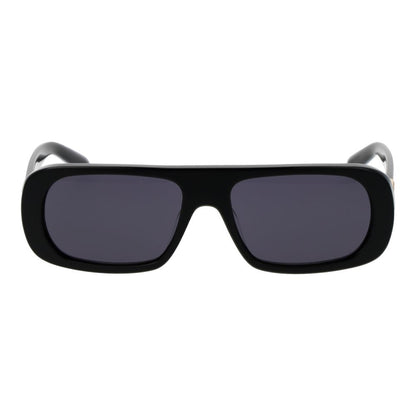 Sunglasses by GCDS for unisex in plastic and black featuring an opulent rectangle full-rim frame design with a sophisticated black coloured frame finish and high-performance non-polarized category-3-dark-tint lens.